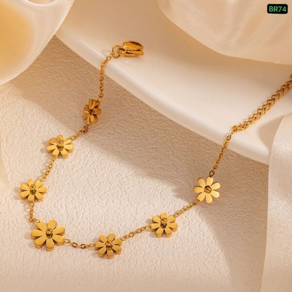 7 flower stainless steel bracelet br7